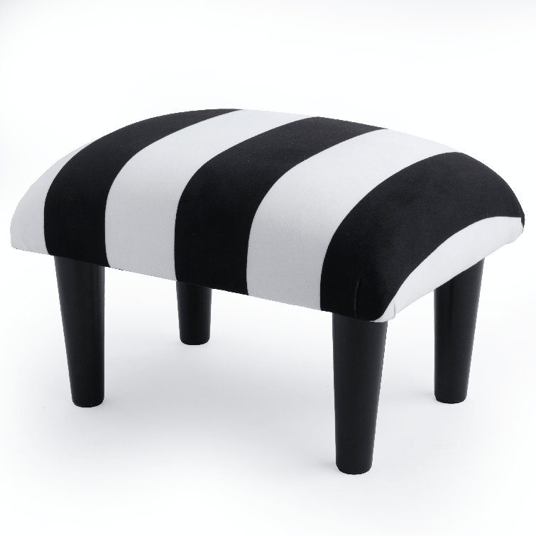 Black and deals white striped ottoman